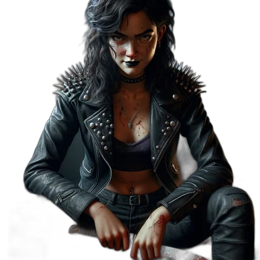 jacket, face, concept art, cyberpunk transparent PNG cut-out