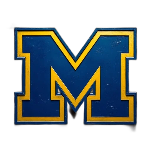 blue, gold, michigan, logo transparent PNG cut-out