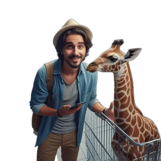 animal, hat, creature, staff transparent PNG cut-out