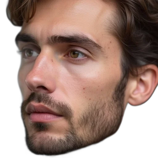 face, mask, hair, jacket transparent PNG cut-out