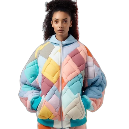 jacket, vaporwave, pastel, colorful transparent PNG cut-out