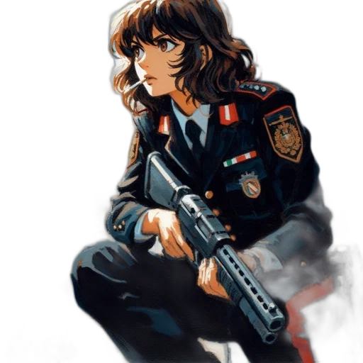 weapon, jacket, concept art, comic book art transparent PNG cut-out