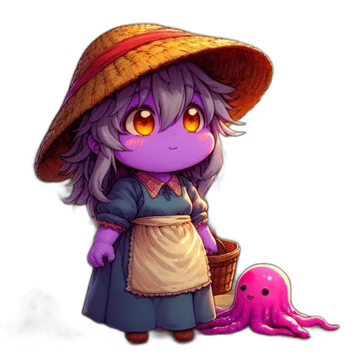 hat, dragon, creature, staff transparent PNG cut-out