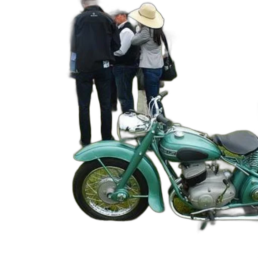 3d render, green, vintage, motorcycle transparent PNG cut-out