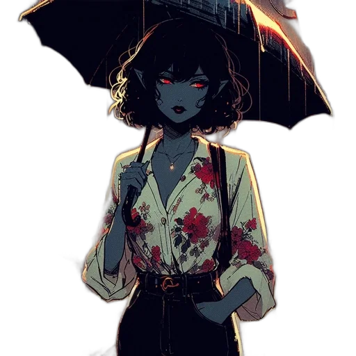 umbrella, dress, jacket, flower transparent PNG cut-out