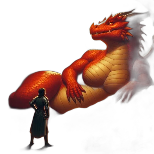 dragon, creature, staff, weapon transparent PNG cut-out