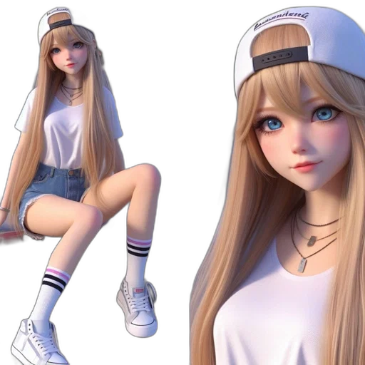 hat, 3d render, concept art, anime transparent PNG cut-out
