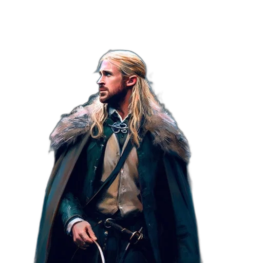 jacket, sword, dragon, staff transparent PNG cut-out