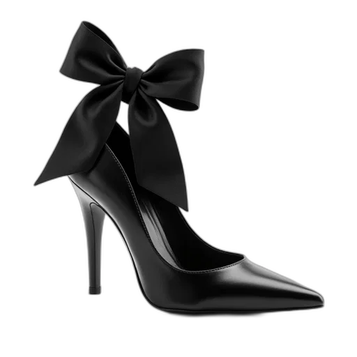shoes, monochrome, black, high-heeled transparent PNG cut-out