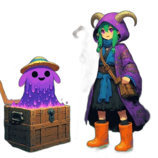 hat, staff, mask, concept art transparent PNG cut-out