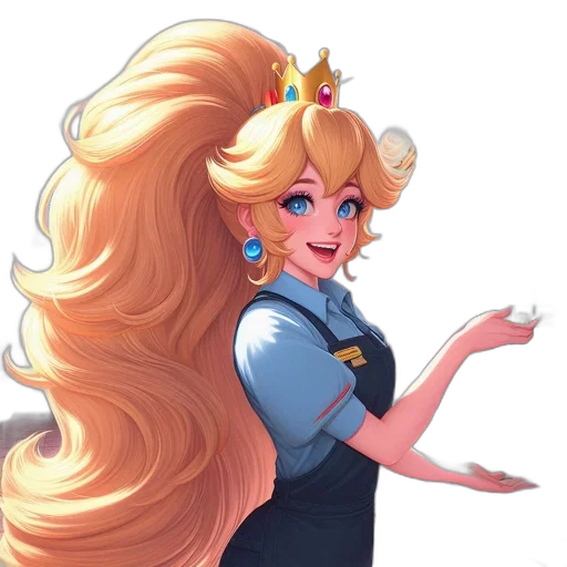 staff, crown, hair, dress transparent PNG cut-out