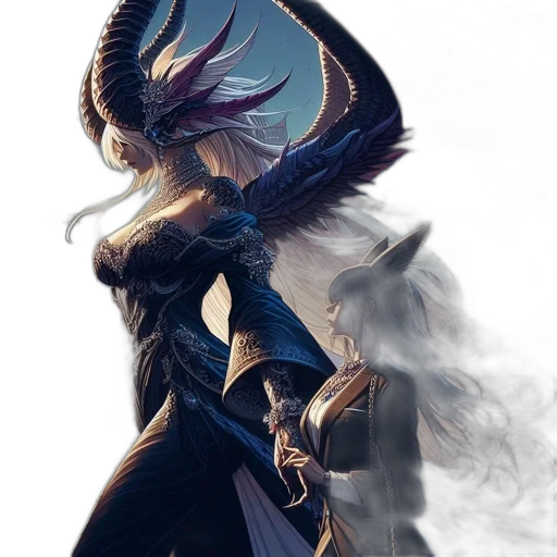 dragon, staff, sword, mask transparent PNG cut-out