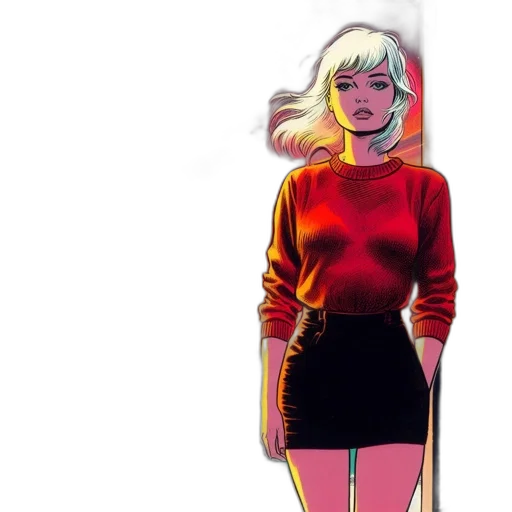 jacket, dress, comic book art, concept art transparent PNG cut-out