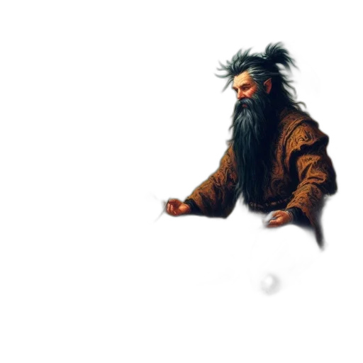 creature, dragon, hair, staff transparent PNG cut-out