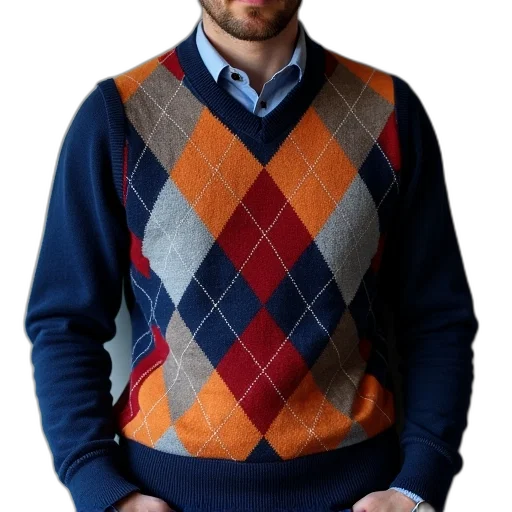 jacket, staff, colorful, argyle transparent PNG cut-out