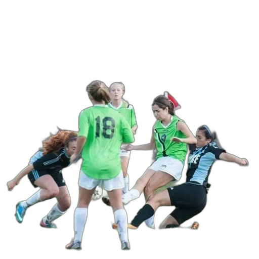 group, girls, playing, soccer transparent PNG cut-out