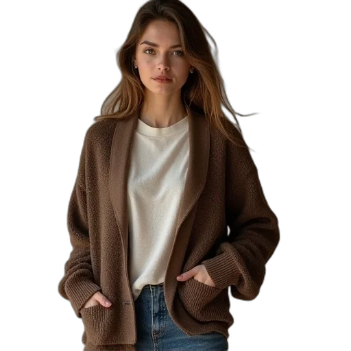 jacket, staff, photorealistic, earth tones transparent PNG cut-out
