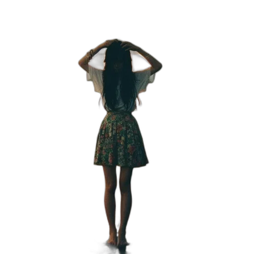 dress, umbrella, jacket, hair transparent PNG cut-out