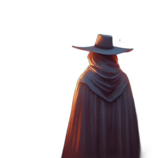hat, jacket, mask, staff transparent PNG cut-out