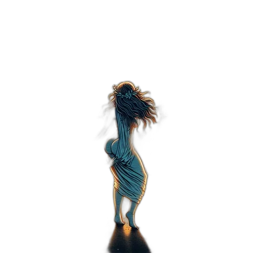 dress, hair, bottle, creature transparent PNG cut-out