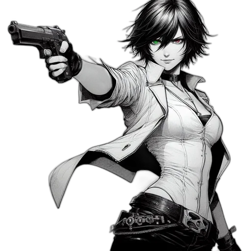 weapon, jacket, comic book art, concept art transparent PNG cut-out