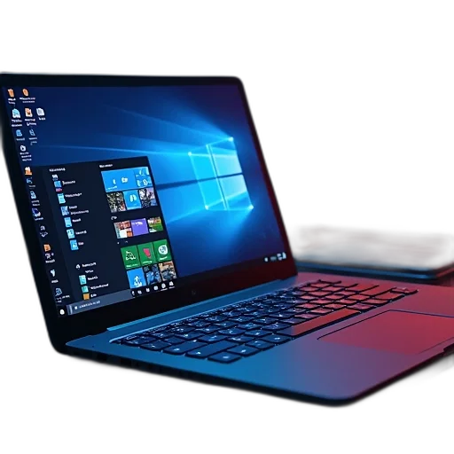 3d render, red, notebook, computer transparent PNG cut-out