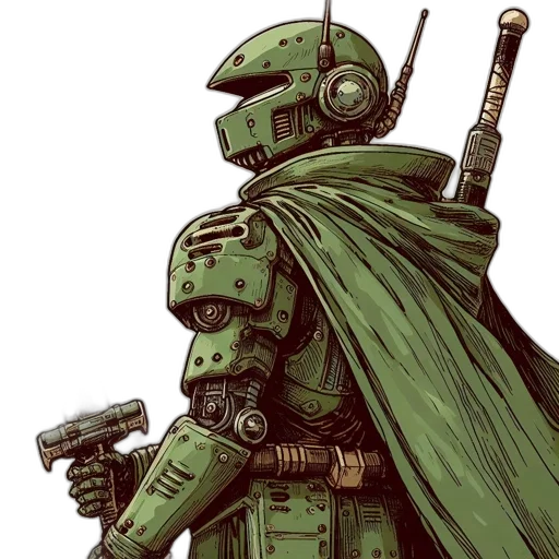 robot, weapon, comic book art, concept art transparent PNG cut-out