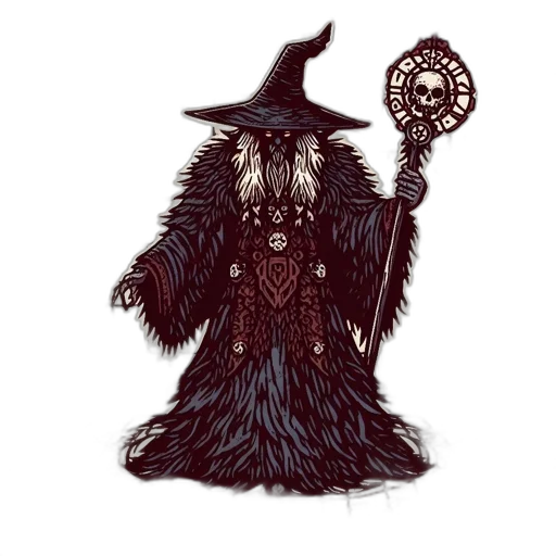 staff, mask, creature, fantasy art transparent PNG cut-out