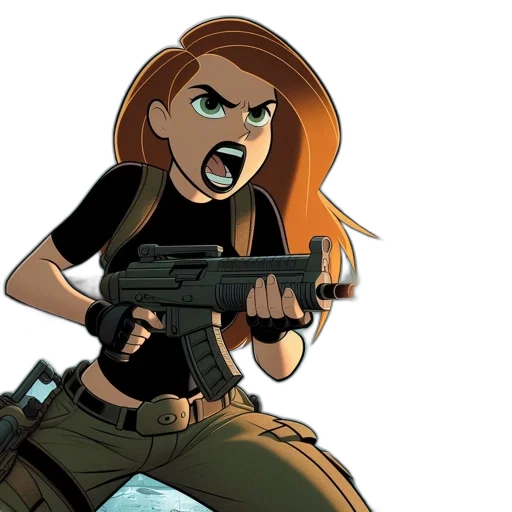 comic book art, concept art, cartoon, fierce transparent PNG cut-out