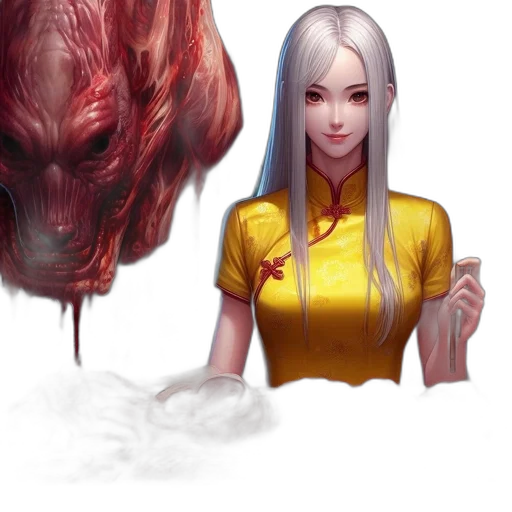 hair, creature, face, concept art transparent PNG cut-out