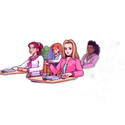 staff, jewelry, jacket, pixel art transparent PNG cut-out