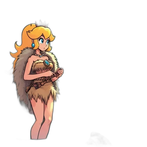 dress, creature, staff, crown transparent PNG cut-out