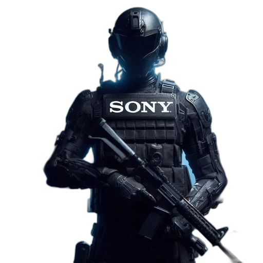 weapon, robot, jacket, staff transparent PNG cut-out