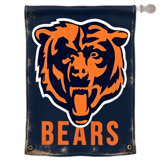 chicago, bears, distressed, flag transparent PNG cut-out