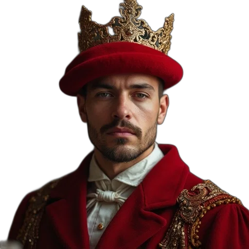 crown, hat, staff, face transparent PNG cut-out