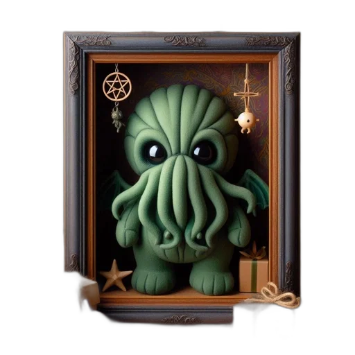 creature, concept art, 3d render, plush transparent PNG cut-out