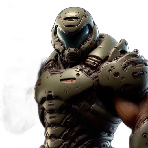 concept art, 3d render, armored, figure transparent PNG cut-out
