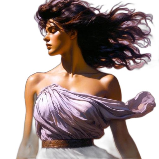 dress, jewelry, hair, photorealistic transparent PNG cut-out
