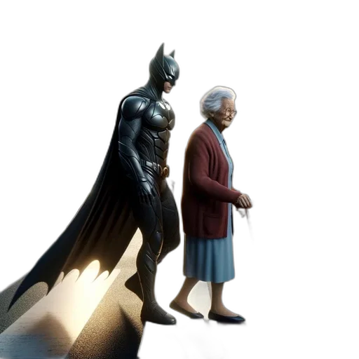 concept art, comic book art, 3d render, elderly transparent PNG cut-out