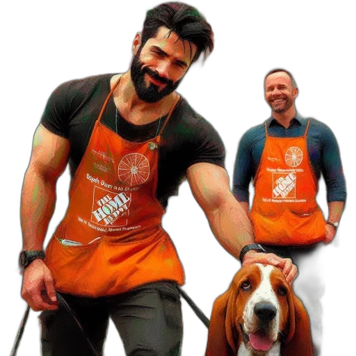 staff, animal, photorealistic, two transparent PNG cut-out
