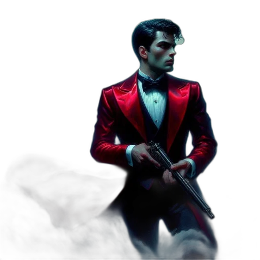 jacket, staff, concept art, comic book art transparent PNG cut-out