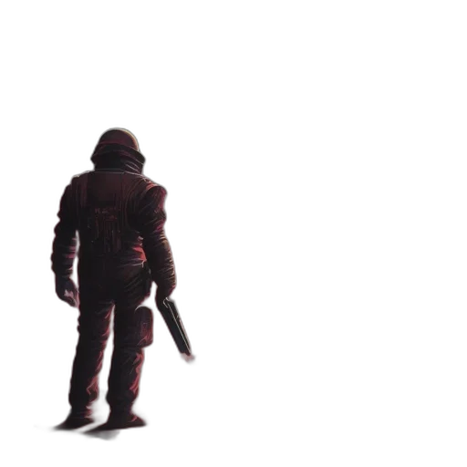 jacket, robot, creature, weapon transparent PNG cut-out