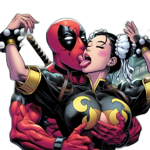 comic book art, two, animated, characters transparent PNG cut-out