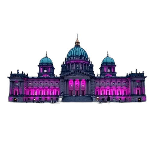 building, crown, 3d render, concept art transparent PNG cut-out
