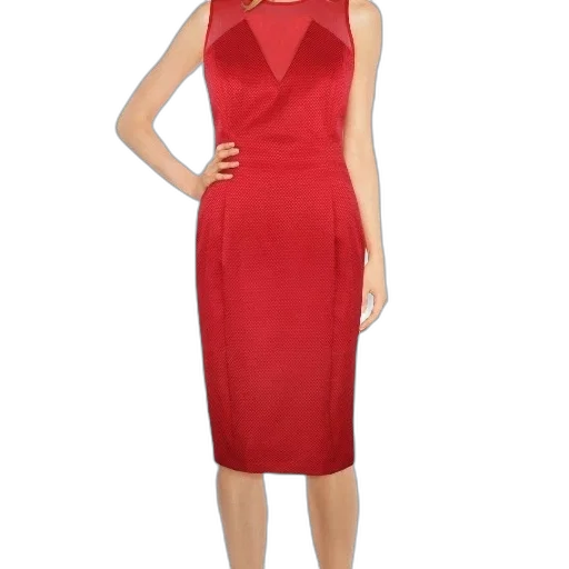 dress, red, woman, wearing transparent PNG cut-out