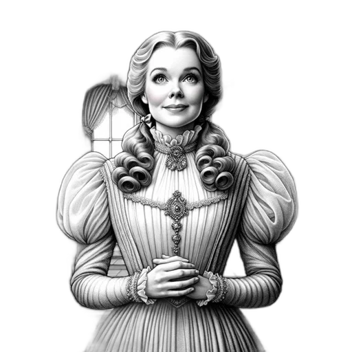 dress, staff, face, crown transparent PNG cut-out