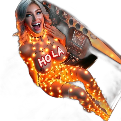 staff, dress, concept art, neon lights transparent PNG cut-out