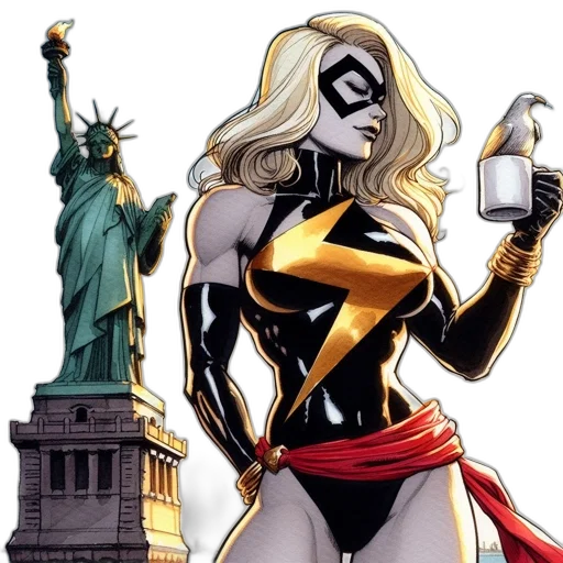comic book art, concept art, female, superhero transparent PNG cut-out