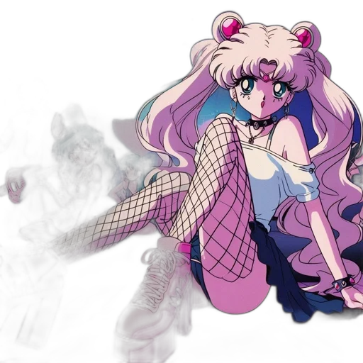 weapon, vaporwave, anime, concept art transparent PNG cut-out
