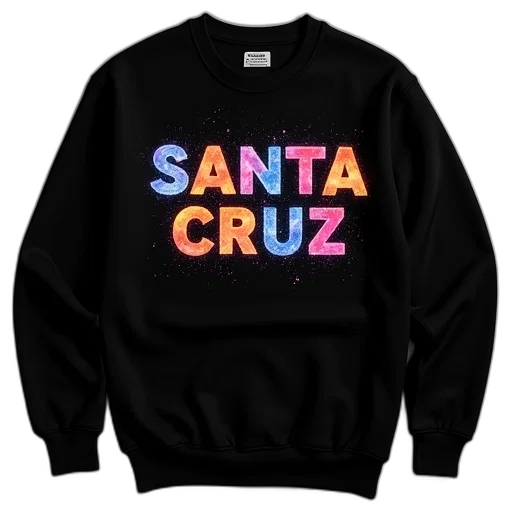 black, sweatshirt, words, santa transparent PNG cut-out